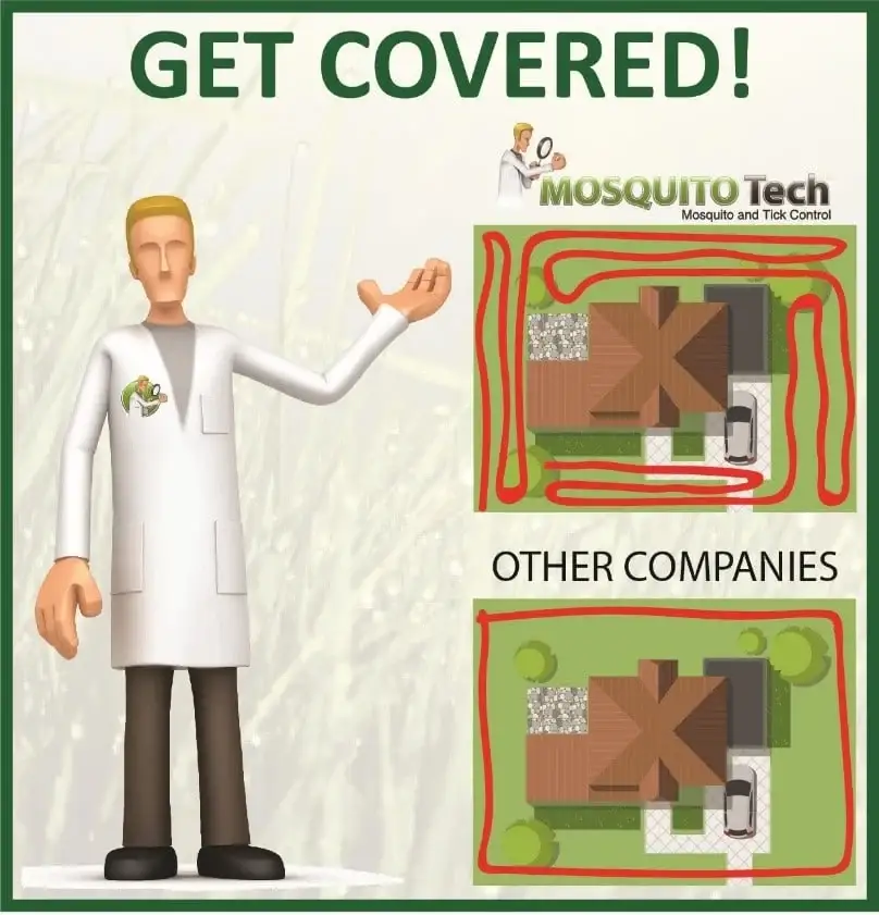 Lawn coverage mosquito spray treatment by Mosquito Tech in Rhode Island
